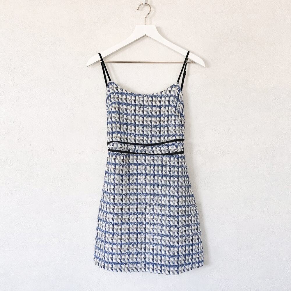 Le Lis Blue Tweed Mini Dress NWT Medium
